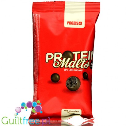 Prozis Protein Malts 35g drażetki czekoladowe bez dodatku cukru