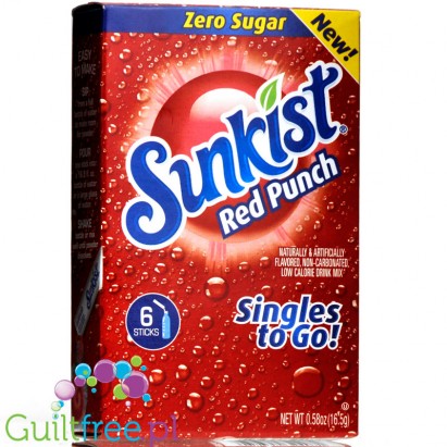 Sunkist Red Punch Zero Sugar Singles to Go 0.53oz (15g)