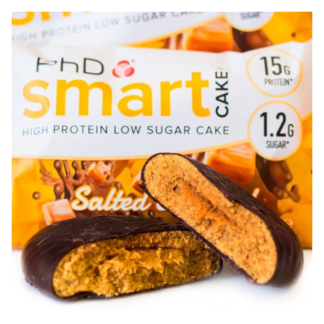 PhD Smart Cake ™ Salted Caramel white chocolate covered no added sugar cookie with raspberry filling