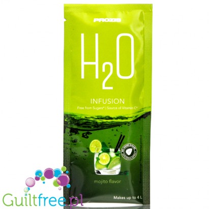 Prozis H2O Infusions Mojito sugar free instant drink in a sachet, with vitamin C