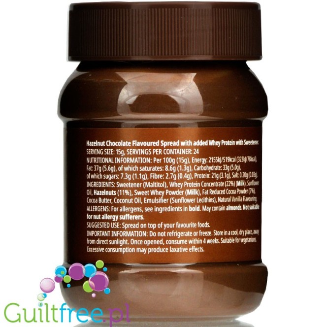 MyProtein Protein Spread 360g  Chocolate HazelNut  krem czekoladowy z białkiem WPC