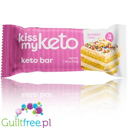 Kiss My Keto, Ketogenic Bar, White Chocolate & Birthday Cake