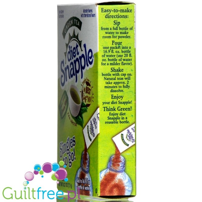 Diet Snapple Singles to go! Green Tea  sugar free instant sachets