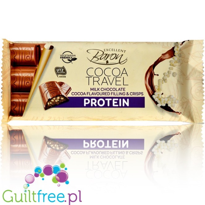 Cocoa Travel Protein Crisp - mleczna czekolada z kakaowym nadzieniem białkowym
