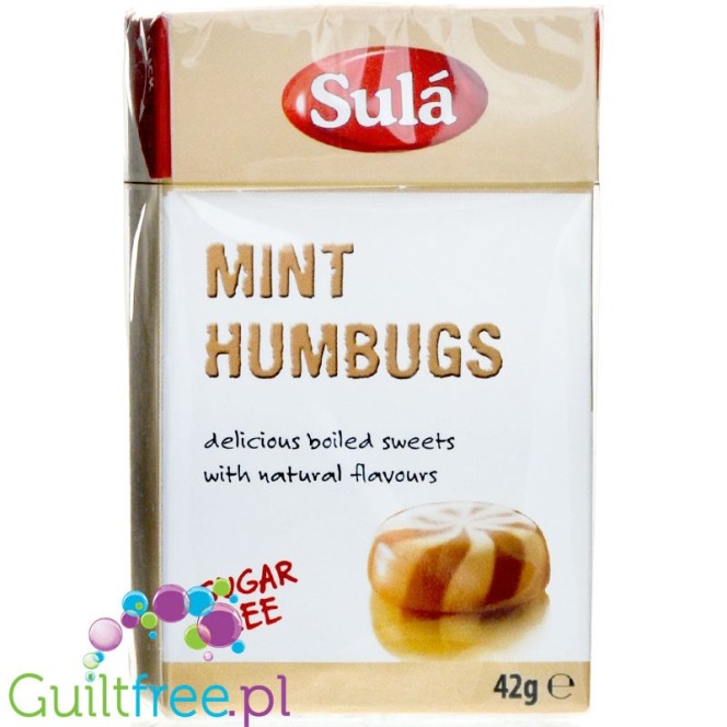 Sulá Mint Humbugs sugar fee boiled sweets 42g