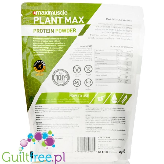Maximuscle Plant Max 480g Chocolate
