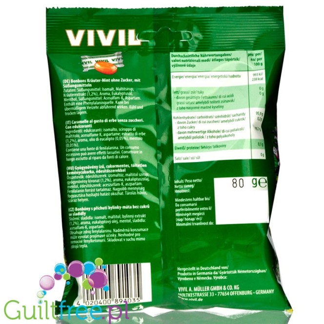 Vivil Herbs & Mint sugar free candies
