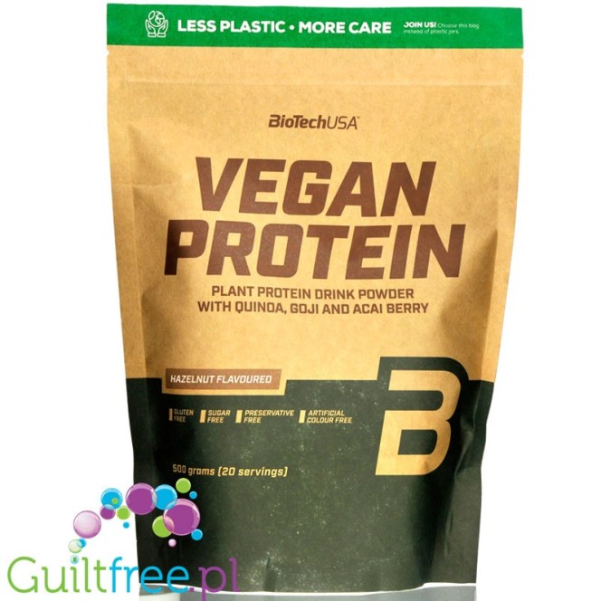 BioTech Vegan Protein Hazelnut - vegan protein powder with acai, goji & quinoa