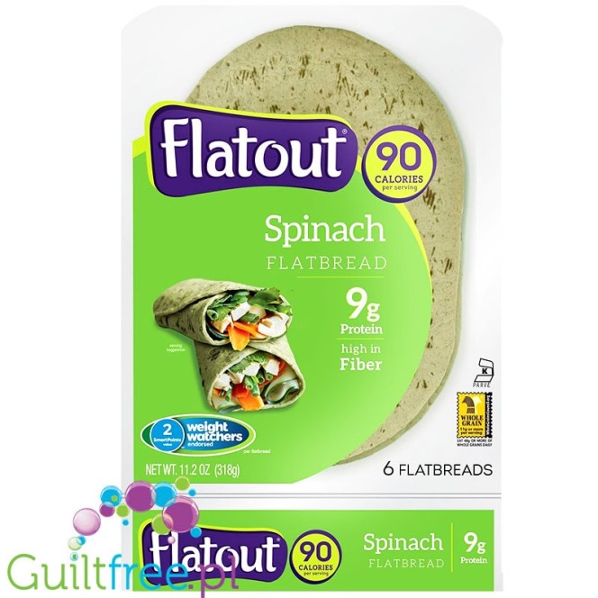 Flatout bread Light Garden Spinach wraps made of 100% Stone Ground Whole Wheat
