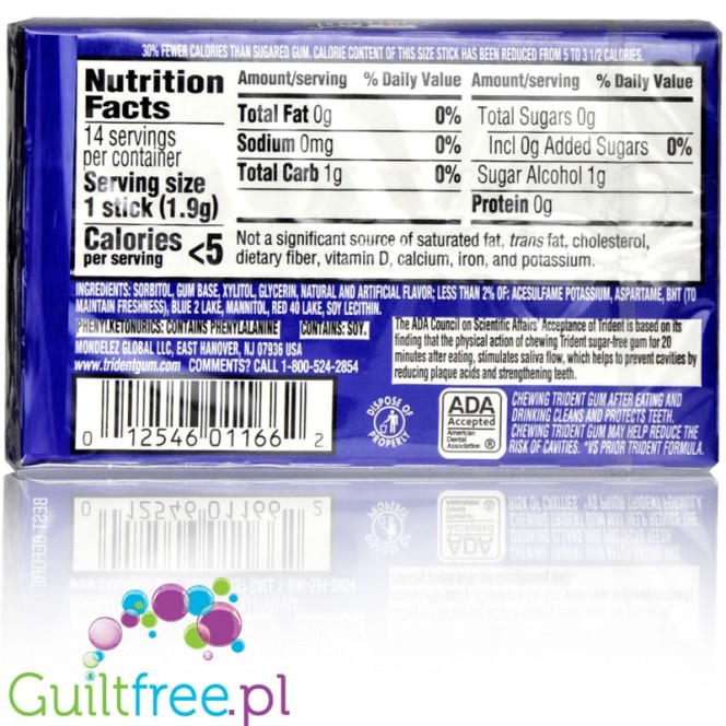 Trident Wild Blueberry Twist sugar free chewing gum