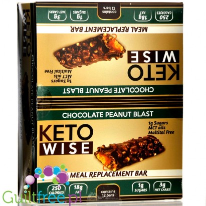 Healthsmart Keto Wise Meal Replacement Bar, Chocolate Peanut Blast