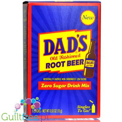 Dad's Root Beer Zero Sugar Drink Mix Singles To Go, sugar free instant sachets