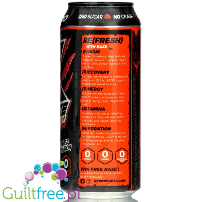 REPP Sports Raze Energy VooDoo zero calorie energy drink