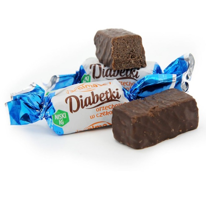 Diabetki no added sugar chocolate candies with hazelnuts