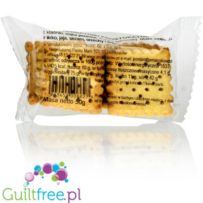 Ania square mini biscutes, no added sugar and no sweeteners, 50g