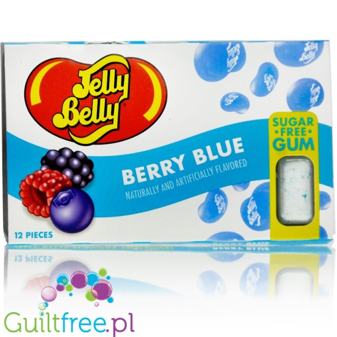 Jelly Belly Berry Blue, guma do żucia bez cukru, blister
