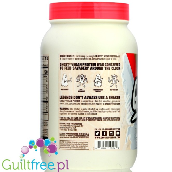 Ghost Vegan Protein 907g  Peanut Butter Cereal Milk