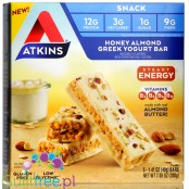 Atkins Snack Honey Almond Greek Yogurt - niskocukrowy baton 12g białka, pudełko x 5 batonów