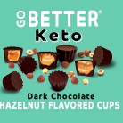 Go Better Keto Cups, Dark Chocolate Hazelnut - wegańskie, organiczne keto miseczki z gorzkiej czekolady z masłem laskowym