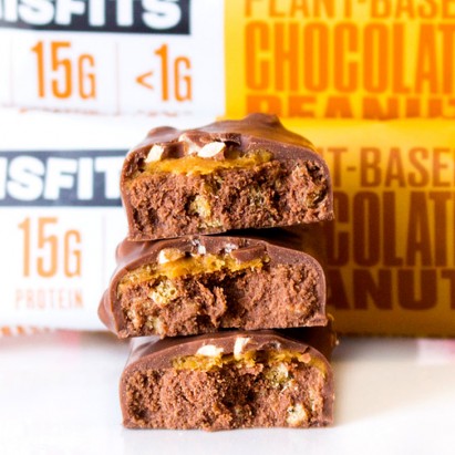 MisFits Plant Chocolate Peanut - wegański baton proteinowy ze stewią i ksylitolem