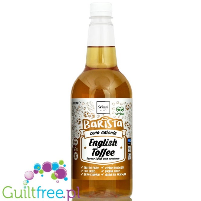 Skinny Food Co Barista Zero Calorie Coffee Syrup 1L English Toffee