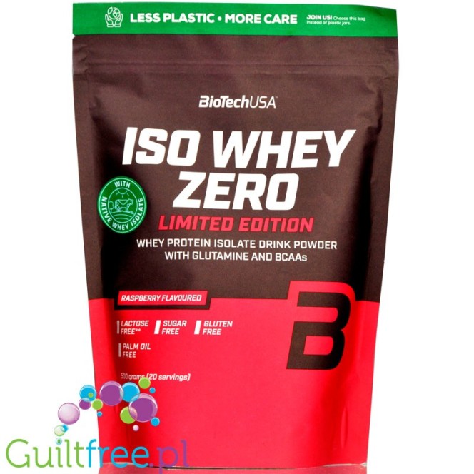 BioTech USA Iso Whey Zero Raspberry 0,5kg, lactose free, summer 2020 limited edition
