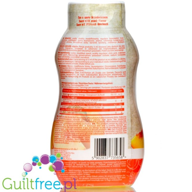 AllNutrition Sweet Sauce Peach, sugar, fat & calorie free