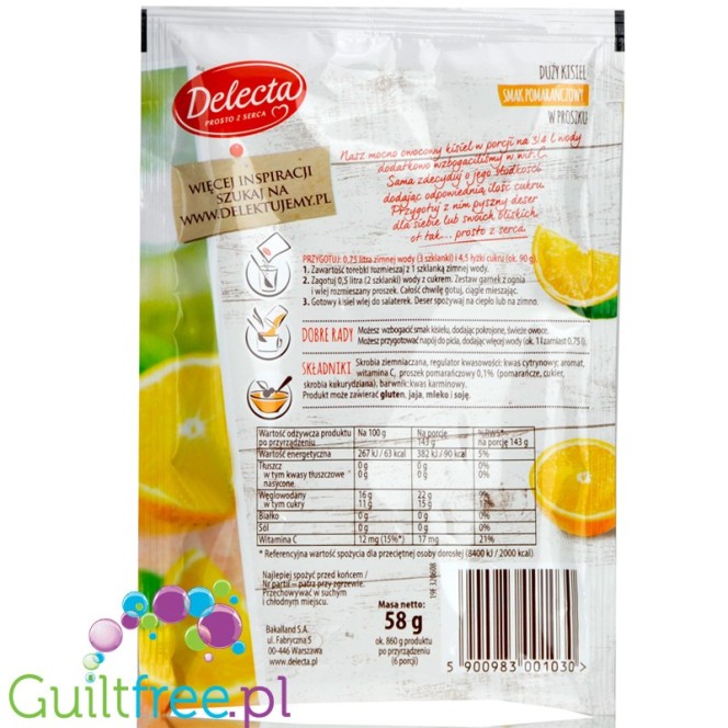 Delecta sugar free orange jelly without sweeteners