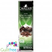 Cavalier Stevia no sugar added 85% cocoa dark chocolate with roasted cocoa nibs