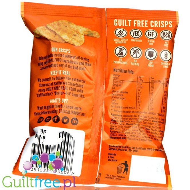 Cali Cali Guilt-Free Crisps Golden State - Tangy Cheese and Red Onion