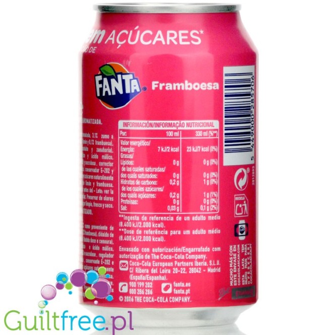 Fanta Frambuesa Zero - malinowa Fanta bez cukru w puszce, hiszpańska edycja limitowana