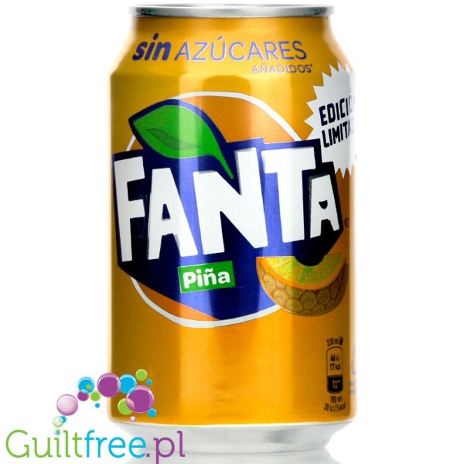 Fanta Pineapple Zero no added sugar 4kcal, can