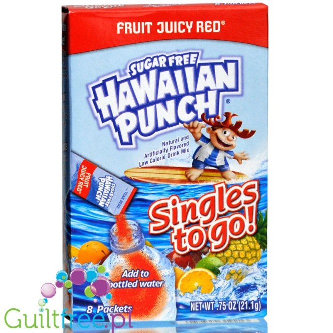Hawaiian Punch Singles to Go! Fruit Juicy Red - saszetki bez cukru, napój instant,