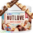 AllNutrition NUTLOVE Crispy Hazelnut - krem mleczno-czekoladowy bez cukru z prażonymi orzechami