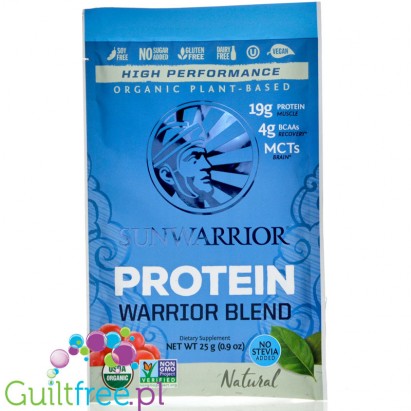 Sunwarrior Protein Warrior Blend, Natural - vegan protein powder with acai, goji & quinoa, sachet