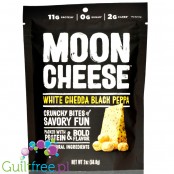 Moon Cheese Snacks, Chedda Black Pepper - carb free keto crunchy bites
