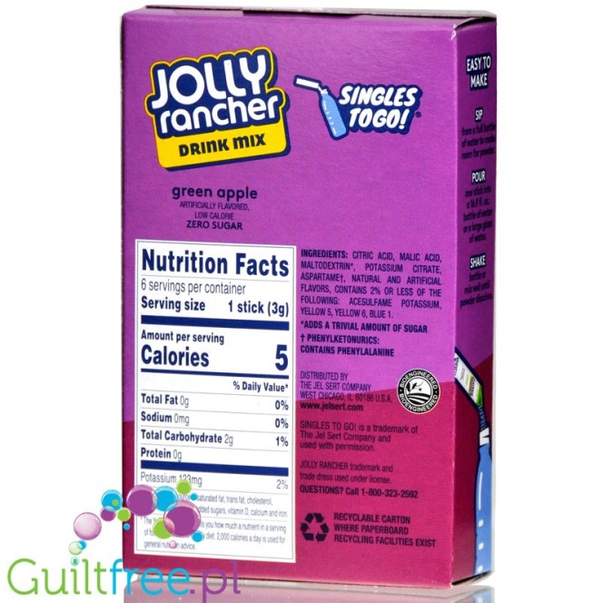 Jolly Rancher Singles to Go 6 pack - Green Apple