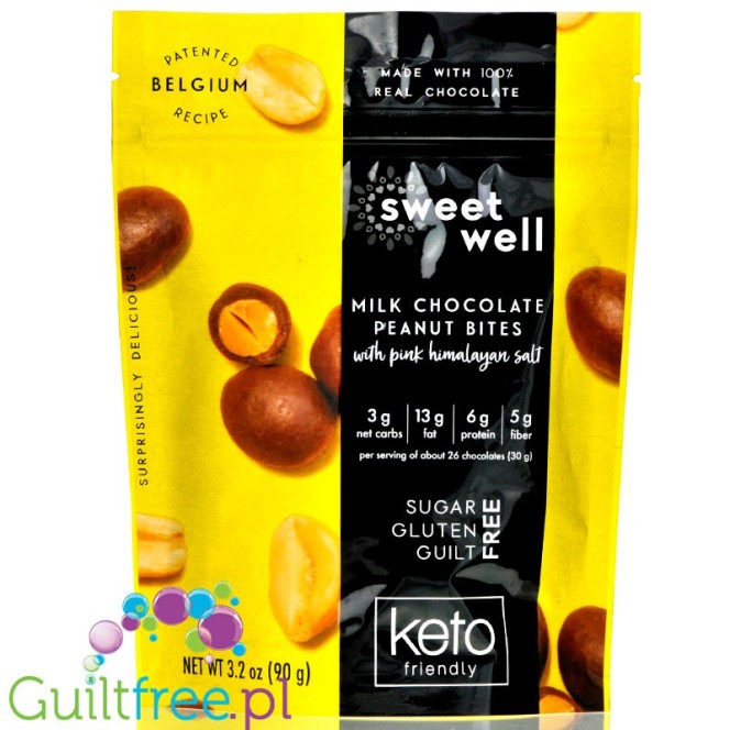 Sweetwell Keto Friendly Chocolate Bites, Milk Chocolate Peanut 3.2 oz
