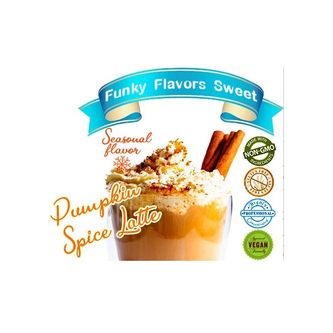 Funky Flavors Sweet Pumpkin Spice Latte - sweetened, liquid, sugar & fat free food flavoring