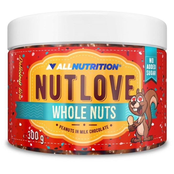 NutLove WholeNuts Milk Chocolate Peanuts - no added sugar milk chocolate covered peanuts