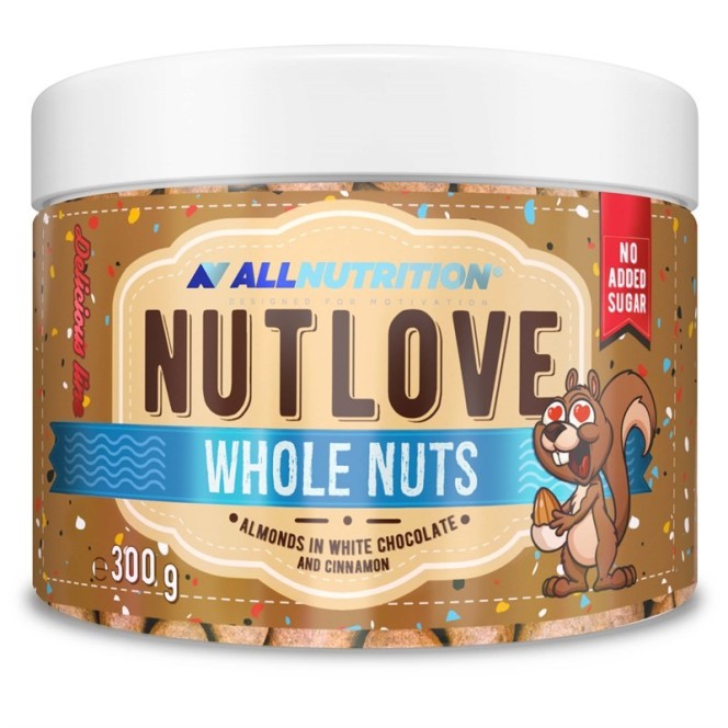 NutLove WholeNuts - migdały w białej czekoladzie z cynamonem  bez dodatku cukru