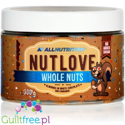 NutLove WholeNuts - almond covered with no added sugar white chocolate & cinnamon