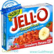 JellO Galaretka Strawberry & Banana  - galaretka 10kcal zero cukru, instant, smak Truskawka&Banan