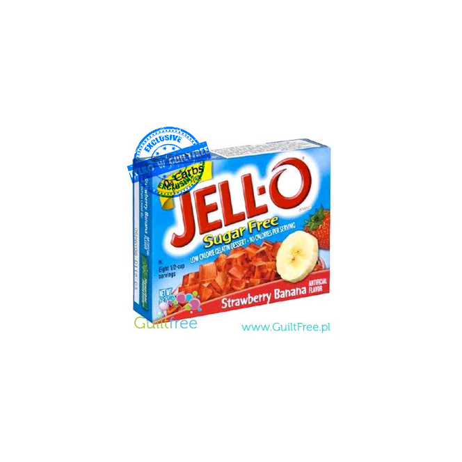 Jell-O low calorie gelatin dessert strawberry banana artificial flavor