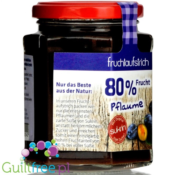 Sukrin Plum Spread, sugar free jam with stevia, 80% fruits