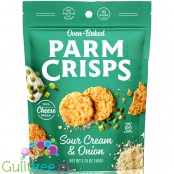 Parm Crisps Sour Cream & Onion - keto talarki parmezanowe śmietanowo-cebulowe, bez węglowodanów