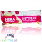 Heka Good Foods Keto Bar, White Chocolate Raspberry ketogenic bar sweetened with allulose & erythritol