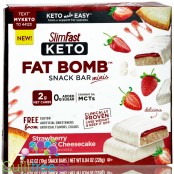Slim Fast  Keto Fat Bomb Strawberry Cheesecake - keto snaki z MCT i stewią,12 szt