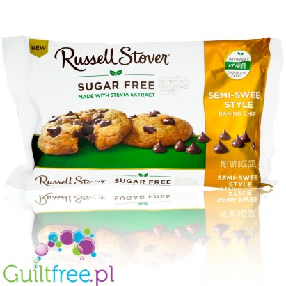 Russell Stover Stevia Semi-Sweet Chocolate Chips, sugar free semi-sweet chocolate baking chips