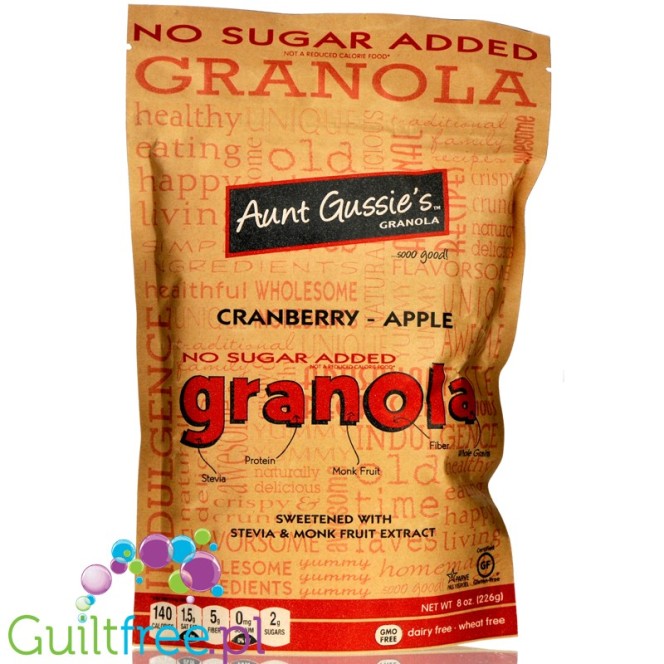 Aunt Gussie's No Sugar Added Granola, Cranberry-Apple 8 oz